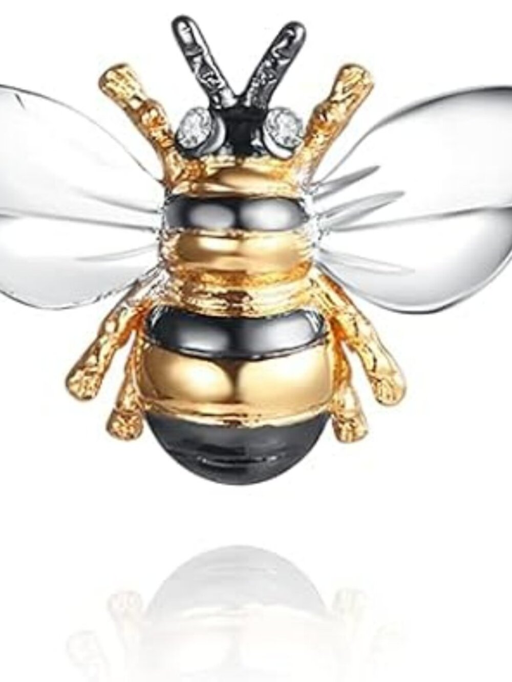 18K Gold Plated 2-tone Enamel Bumble Bee Earrings  Chunky Cuban‎ Statement